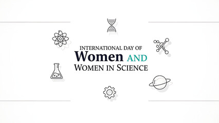 Minimal Typographic Design for International Day of Women and Women in Science