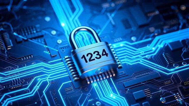 SilverLockwith"1234"onBlueCircuitBoard