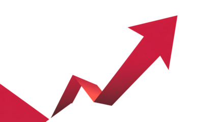 Business arrow guides future decisions