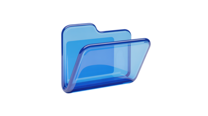 3D blue folder icon creative mockup
