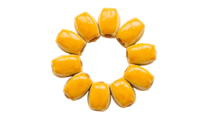 Yellow Pills Arranged in Circular Pattern.