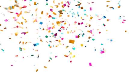 Colorful confetti celebration on transparent background