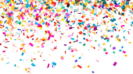 Colorful confetti on transparent background