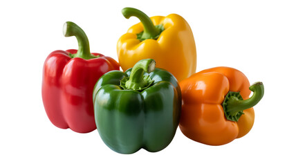 Red, yellow and green peppers colorful produce