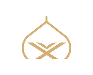 Abstract Islamic Book Logo  Golden Minimalist Design