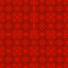 seamless red pattern with a traditional oriental or Chinese style. 