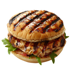Healthy grilled chicken sandwich with char-grilled marks