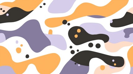 Abstract Art: A Playful Dance of Orange, Purple, and Black