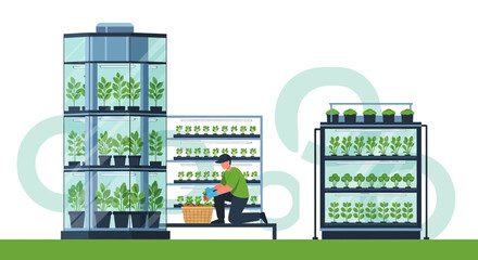 Vertical Farming Illustration: A Glimpse into Sustainable Agriculture and Urban Gardening Solutions