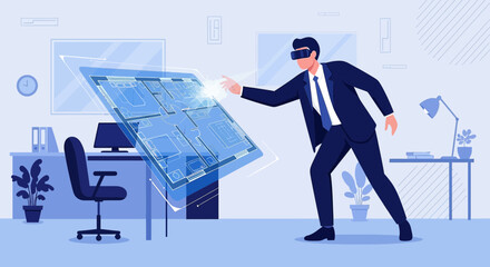 Fototapeta premium Virtual reality for architectural design a new immersive planning experience visual