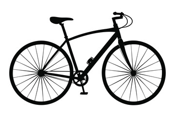 Fototapeta premium Sporty Bicycle Silhouette Graphic Vector, Road Bike Icon for Cycling Fitness, Healthy Living, and Eco-Friendly Commuting