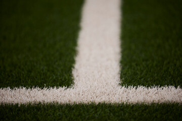 Artificial Football Field with White Marking Lines © Roman