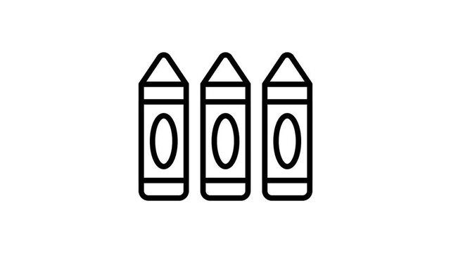 Grab this amazing animated icon of crayon colors, drawing tools, stationery equipment