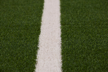 Artificial Football Field with White Marking Lines © Roman