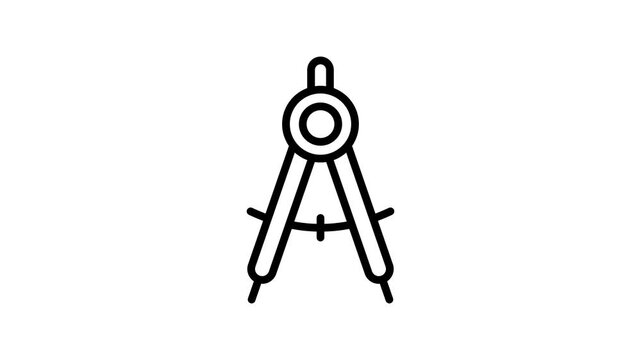 Grab this amazing vector design of geometry compass animated icon, flat animated icon design of drafting tool