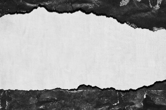Old ripped torn blank black and white fly posters textures backgrounds grunge creased crumpled paper vintage collage placards empty space for text