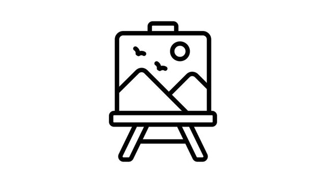 An amazing animated icon of canvas board, painting board vector design