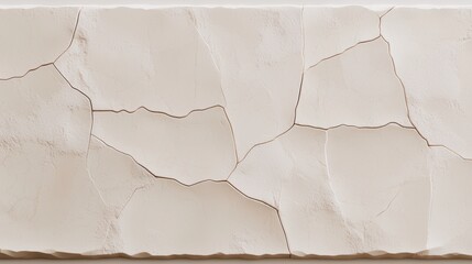 A textured, off-white wall with a repeating pattern of cracks and crevices.
