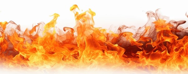 A vibrant depiction of flames in shades of orange and yellow, showcasing dynamic movement and energy.