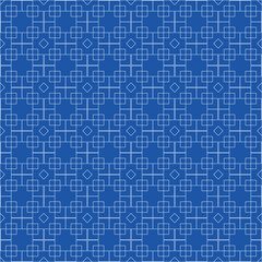 Seamless two-color geometric pattern in Moroccan oriental style lattice