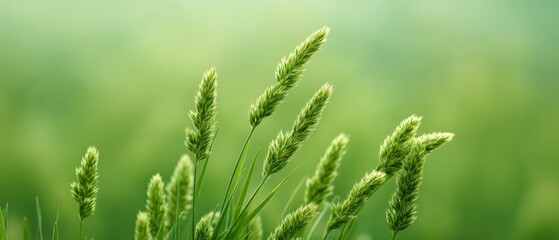 Soft Abstract Nature Background with Delicate Textures in Daylight, Capturing the Essence of Natural Beauty and Serenity in a Green Palette