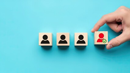 Choosing the right candidate for the job with a green checkmark