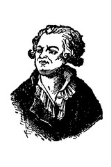Georges Danton (1759-1794), the influential French revolutionary leader and orator, known for his powerful speeches and eventual execution during the Reign of Terror, old vintage illustration, 1897