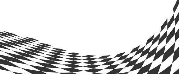 Abstract pattern curves checkered white background