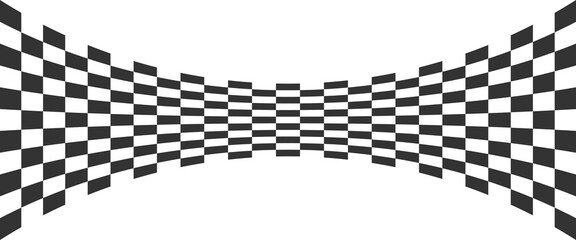 Abstract pattern curves checkered white background