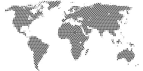 Dotted world map. Vector design illustration © Romipix