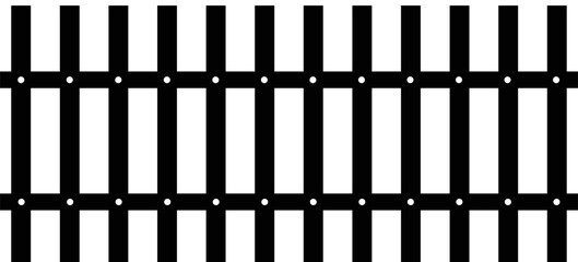 Wooden Fence Icon. Classic Garden Fencing Symbol. Simple Wooden Fence cassic picket fence that embodies simplicity and security with its clean lines and rustic charm.collection of Garden fence wooden.