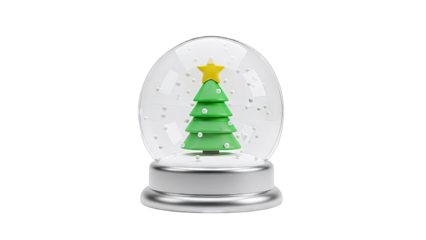 Christmas Snow Globe with Tree and Star