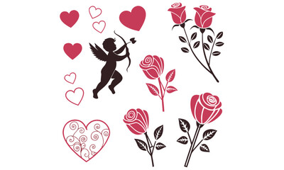 valentine's day vector icon design bundle