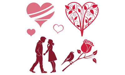 valentine's day vector icon design bundle