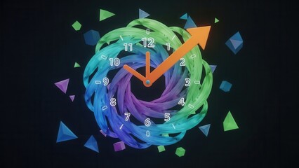 Abstract 3d Clock Icon, Time Management and Deadline