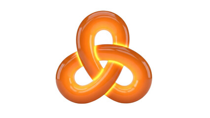 Orange interlocking circles icon isolated on transparent background