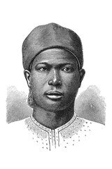 Fezzanese portrait with traditional headdress, 1899