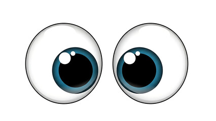 Cartoon Blue Eyeballs Looking Sideways Keywords: cartoon eyes, googly eyes, blue eyes, eyeballs © Shabuj