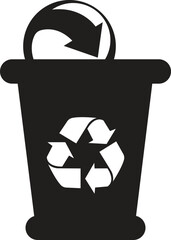 Plastic Bottle Recycling Bag Icon &ndash; Eco Waste Management Symbol