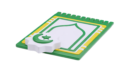 Islamic Prayer Mat with Crescent Moon and Star