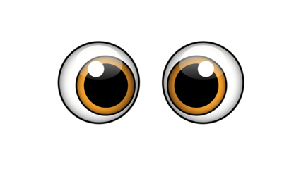 Pair of Realistic Brown Eyes with Orange Iris realistic eyes