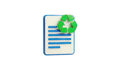 Recycling Symbol on Document Icon