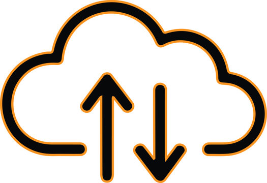 Cloud storage upload download icon vector illustration