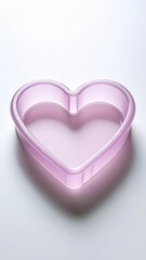 Fototapeta premium Pink Heart Shaped Cookie Cutter on White Surface in Studio Lighting