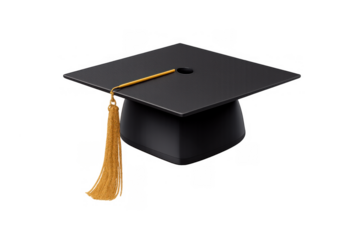 Graduation cap mortarboard with golden tassel representing education, success, achievement, and academic ceremony
