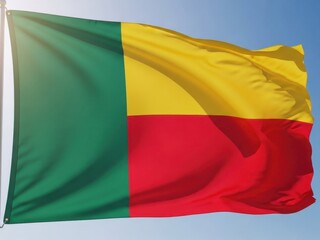 Fototapeta premium Benin Flag Waving in Open Air