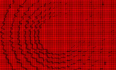 Abstract Red Halftone Circle Background with Dot Pattern and Dynamic Wave Effect Illustration