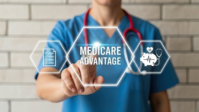 Medicare Advantage concept with healthcare professional