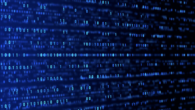 binary codes blue matrix vertical flow, technology and ai futuristice science social media background