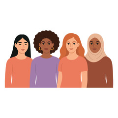 Women of Different Nationalities Standing Together &ndash; Women&rsquo;s Day Empowerment Banner